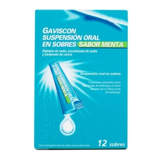 GAVISCON 12 SOBRES SUSPENSION ORAL 10 ml (SABOR MENTA)