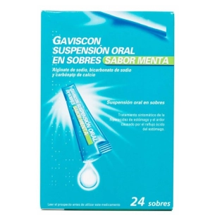 GAVISCON 24 SOBRES SUSPENSION ORAL 10 ml (SABOR MENTA)